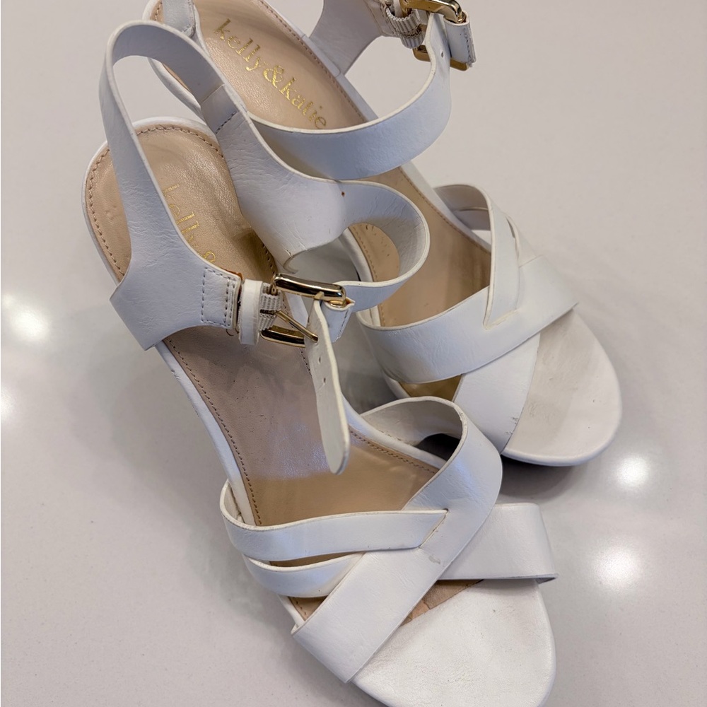Kelly & Katie White Strappy Heels
